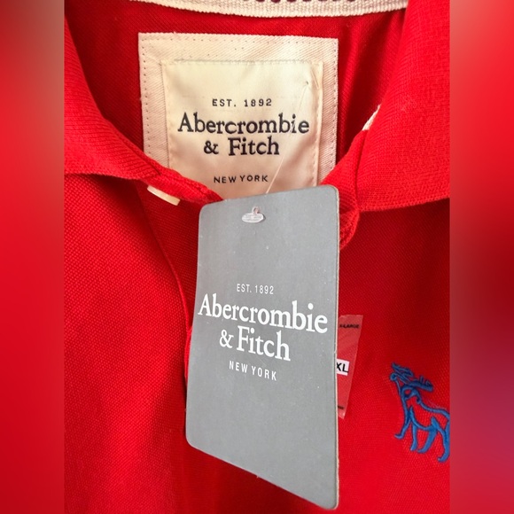 Abercrombie Kids Red Polo Shirt Boys XL (14–16) Classic Logo NWT - Picture 2 of 4